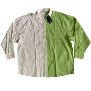 Fashion Nova Women's Size 1X Button Up Long Sleeve Top Shirt Blouse Brand New